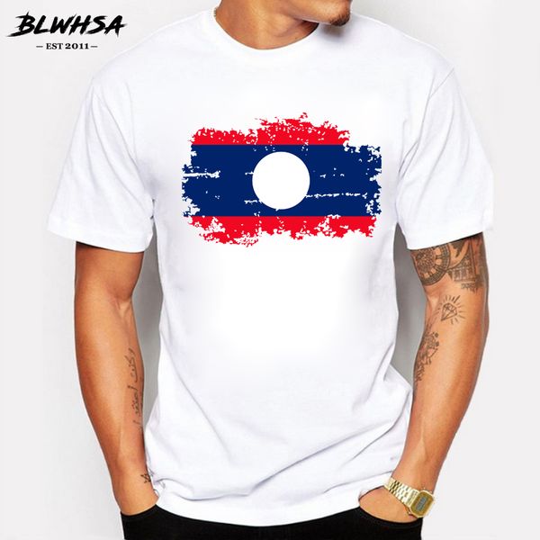 

blwhsa laos flag men t shirts summer fashion short sleeve brand design t-shirts for men funny laos tshirt clothing