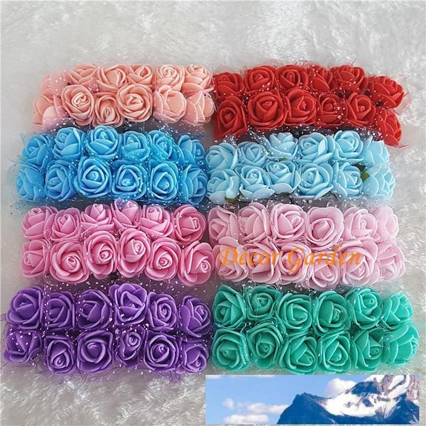 Flower Rose Artificial Atacado - PE Rose Wedding Flower Decoration Scrapbooking Espuma Artificial Mini Silk Flores Buquê Sólido