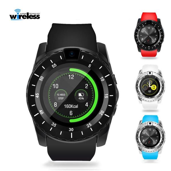 

v88 smart watch upgraded with camera/sim card version message calls reminder sleep monitor remote music player