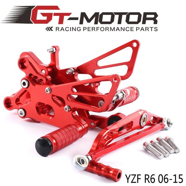 

full cnc aluminum motorcycle adjustable rearsets rear sets foot pegs for yzf-r6 2006 2007 2008 2009 2010 2011 2012-2020