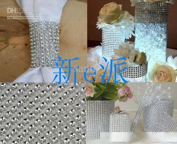 

4.5 inch bling diamond mesh wrap ribbon rhinestone mesh crystal ribbon