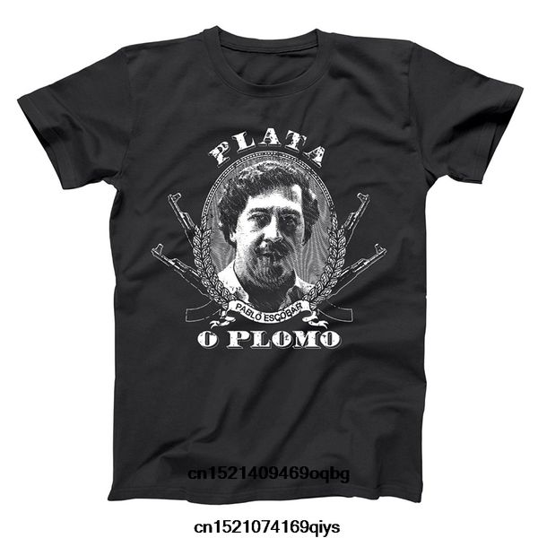 

бренд футболки смешная случайный человек топы тис plata o plomo pablo escobar мужская рубашка марка одежды мужчины футболку