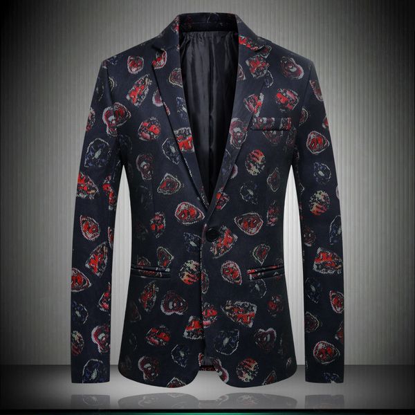 

blazers men slim stylish fit 2020 autumn new business casual blazer hombre mens 3d pattern single button suit jacket 887, White;black