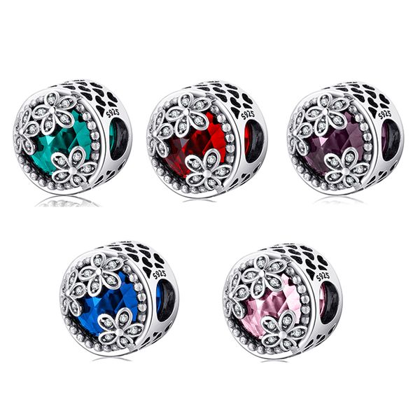 

925 sterling silver обаятельная три цветка озера синие циркон круглые бусины для изготовления ювелирных изделий fit оригинальный европейский