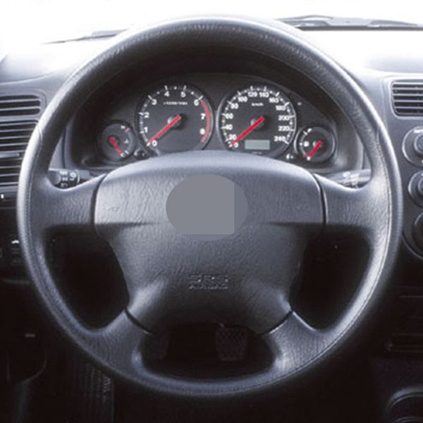 

diy hand-stitched black genuine leather car steering wheel cover for honda civic hybrid 2003 civic 2001 2002