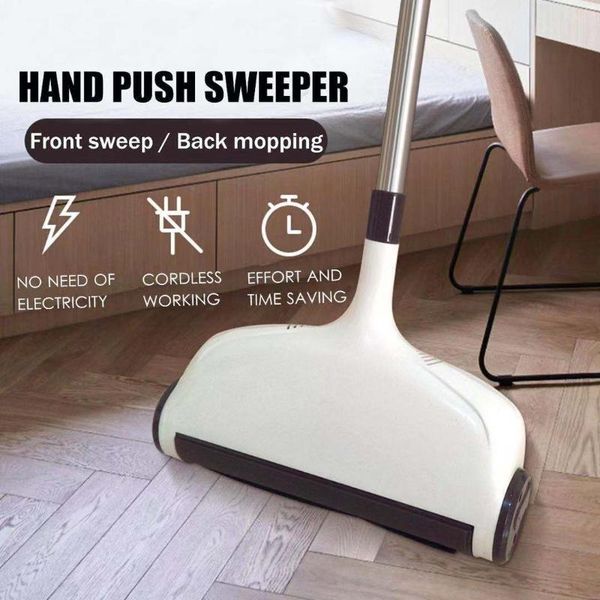 

new hand push sweeper broom mop cleaner household floor rugs carpet dust cleaning tool for home office cordless