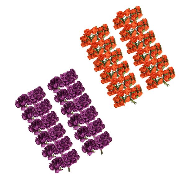 

288 pieces artificial paper rose flower buds simulation mini bouquet party decorations