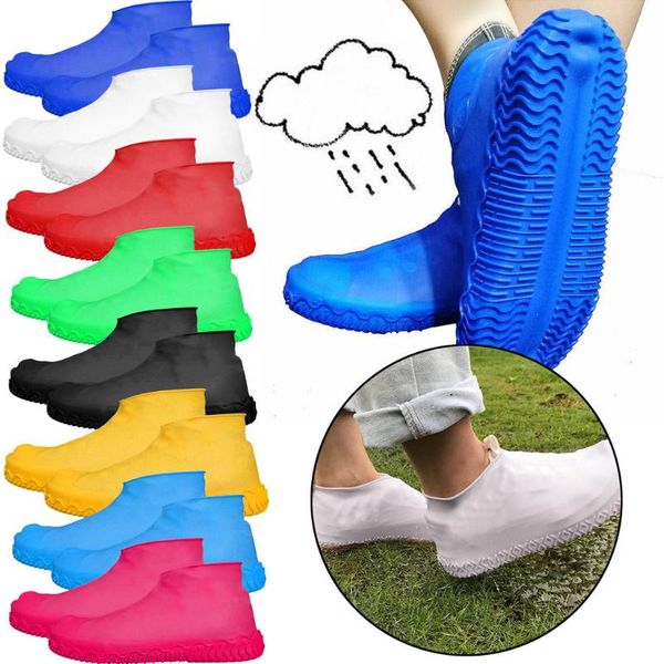 

rainy day shoes boots cover anti-slip reusable latex shoe covers men women waterproof rain boot overshoes shoes #yl5, White;pink