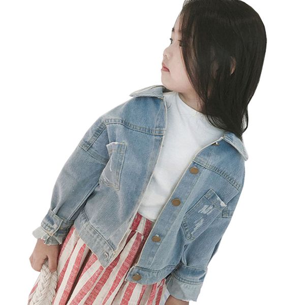 

autumn children clothing kids denim Jackets coat cartoon printed baby boys girls short Outwear Toddler Girls Casual Jacket, Blue