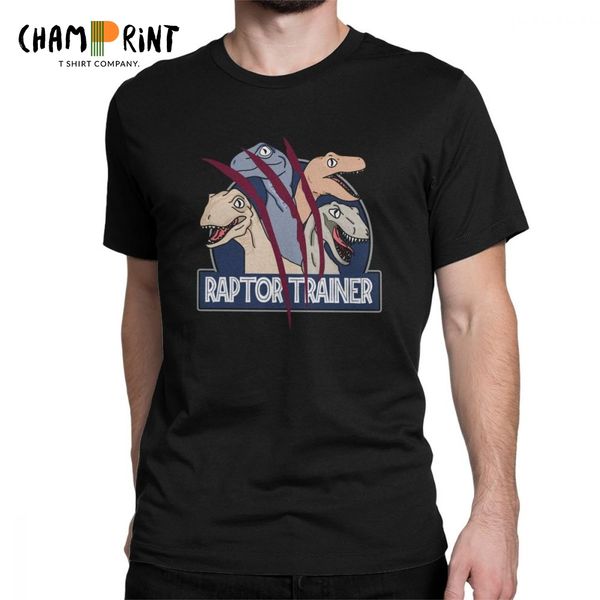 

мужские футболки raptor тренер высокий юры динозавр velociraptor tee shirt круглый шеи одежда cotton новое прибытие футболки