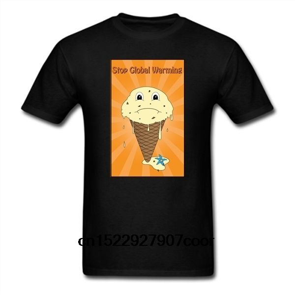 

funny men t shirt white t-shirt tshirts black tee fashion sglobal warming ice cream t-shirt