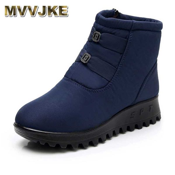 

mvvjkesnow boots for wome winter new warm boots women ankle flat non-slip cotton winter for womene036, Black