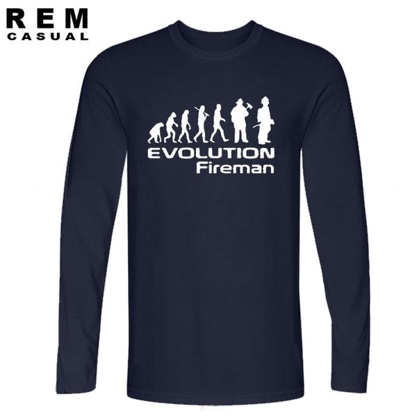 

evolution of a fireman gift firefighter t shirt t-shirt style long sleeve