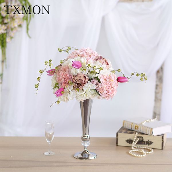 

beautiful artificial simulation silk flower ball table flowers wedding floral arrangement decoration road lead flower balls prop
