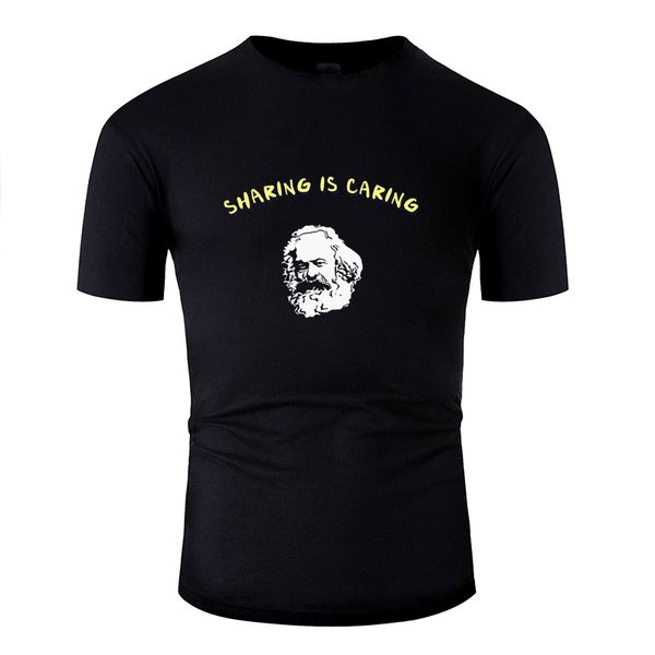 

printed sharing is caring men tshirt round collar camisas shirt cotton tshirts tee top