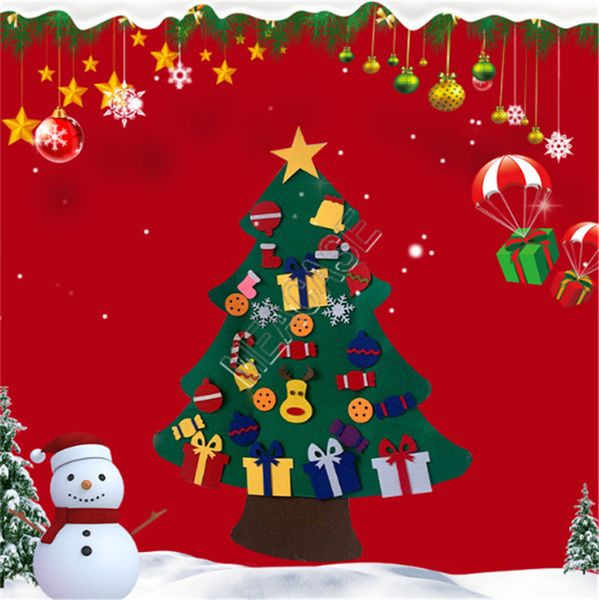

fashion diy felt 3d christmas tree decorations children gifts new year's door wall hanging with detachable accessories ornaments d91402, Blue