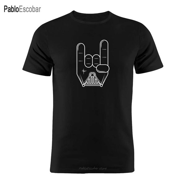 

shubuzhi cotton t shirt darth vader rock on silhouette artwork gift tee