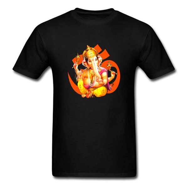 

2018 3d print india god elephant t-shirt for men fashion black cartoon design male father's day tees