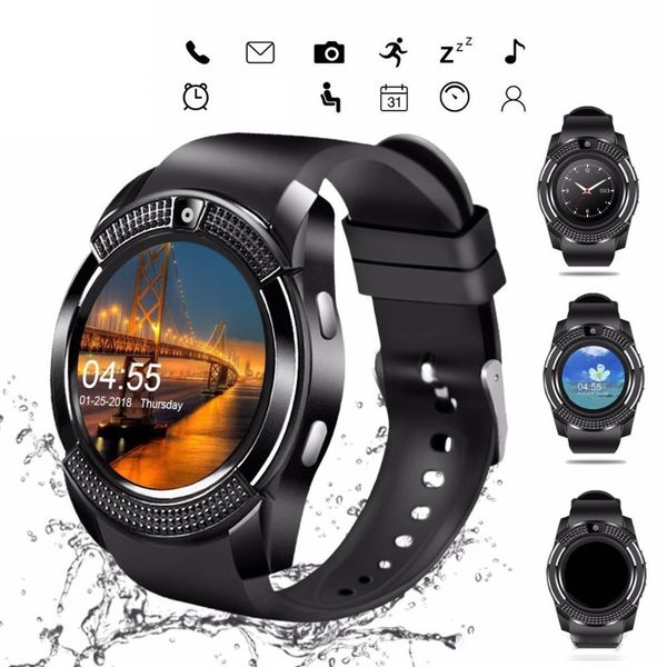 

v8 smartwatch bluetooth smartwatch touch screen wrist watch with camera/sim card slot, waterproof smart watch pk dz09 gt08 a1
