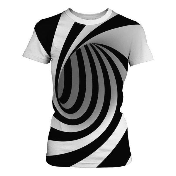 

men's t-shirts okkdey 2021black-and-white swirl abstract digital printing 3d and women's short-sleeved t-shirt lovers, White;black