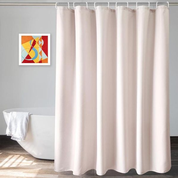 

ufriday l quality vintage flax linen-like fabric shower curtain rosy beige bath curtain thick waterproof bathroom