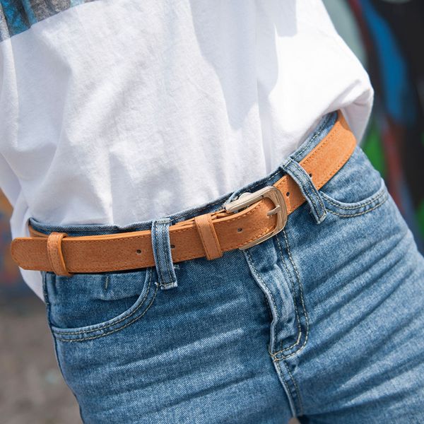 

belts 2021 fashion women belt brand designer ladies pigskin metal buckle straps girls accessories, Black;brown