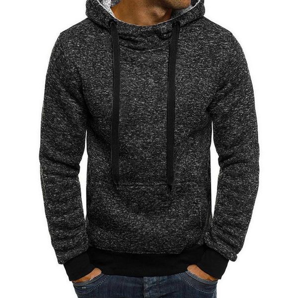 

winter solid hoodie men's casual tracksuits mens hip hop coat pullover sweatshirt men hoodies autumn kg-1080, Black