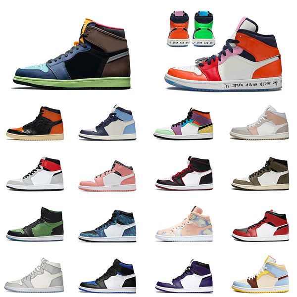

new 1 high og basketball shoes 1s smoke grey retro bio hack jumpman 1 milan satin-snake size 13 womens sneakers mens trainers, White;red