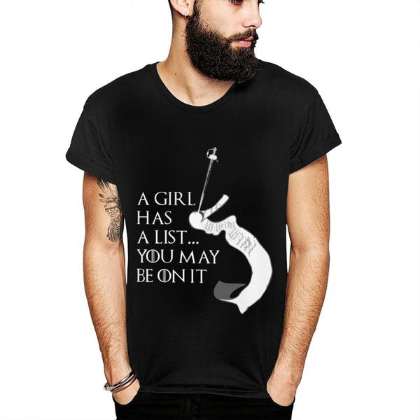 

popular tv got arya stark a girl has a list needle sword t shirt for man unique design game of thrones quote tee shirt