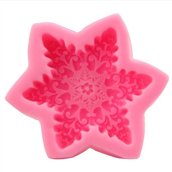 Stampo in silicone Jllo a forma di fiocco di neve, cioccolato, caramelle, cartoni animati, strumenti per torta, stampo per sapone, torta artigianale in zucchero