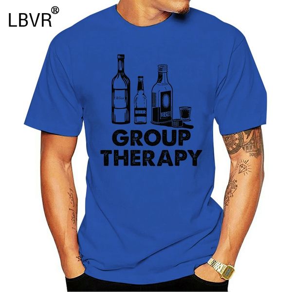 

2019 summer cool men tee shirt group therapy shirt funny alcohol and beer tshirts graphic vodka whiskey rum shirts funny tees