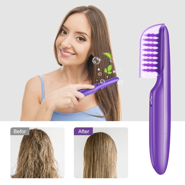 

electric detangling brush hair curly detangle brush scalp massage comb loosen knots for wet and dry smooth hair adults kids, Silver