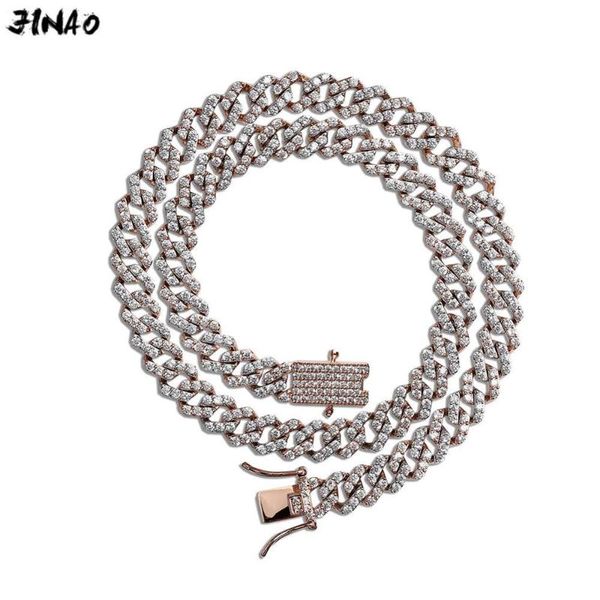 

jinao 10мм miami new long застежка cz камень цепи multicolor ожерелье iced out цирконий bling хип-хоп мужчины ювелирные изделия, Silver