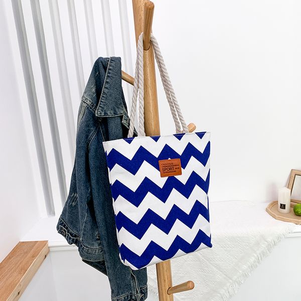 

2020 summer beach bag fashion handbag tote ladies stripe print shopper bag large canvas crossbody bags for women sac main femme