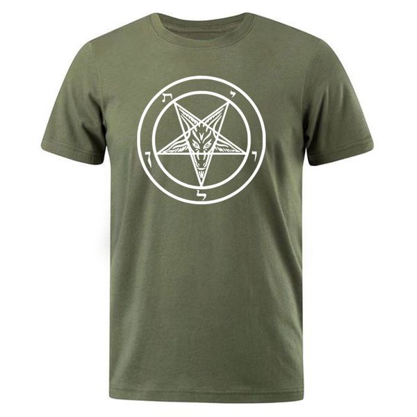 

male t-shirt pentagram gothic occult satan men's t shirt fashion short-sleeve cartoon printed tshirt cool tees man clothing