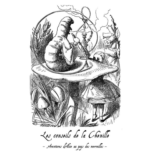 

hookah french alice in wonderland merveilles lewis carroll t-shirt men women fashion tshirt ing