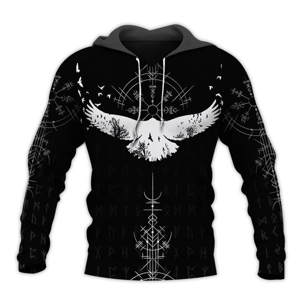 

liumaohua viking warrior tattoo 3d printed shirts casual 3d print hoodies/sweatshirt/zipper man women hoodies, Black