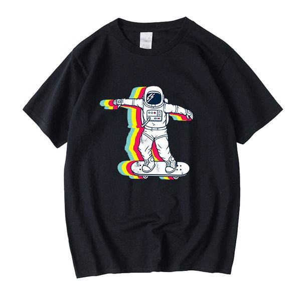 

personalized vintage clothes men t shirt comic astronaut skateboard 100% cotton tees tshirt loose men t-shirt tees harajuku
