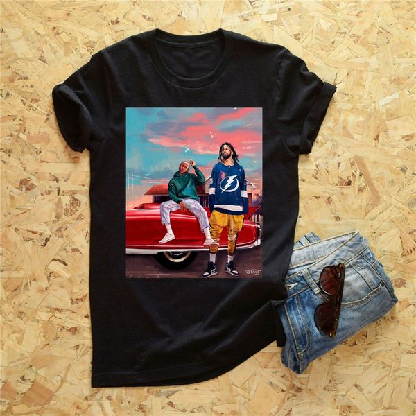 

j cole & kendrick lamar t-shirt black cotton men s-6xl us supplier funny tee shirt