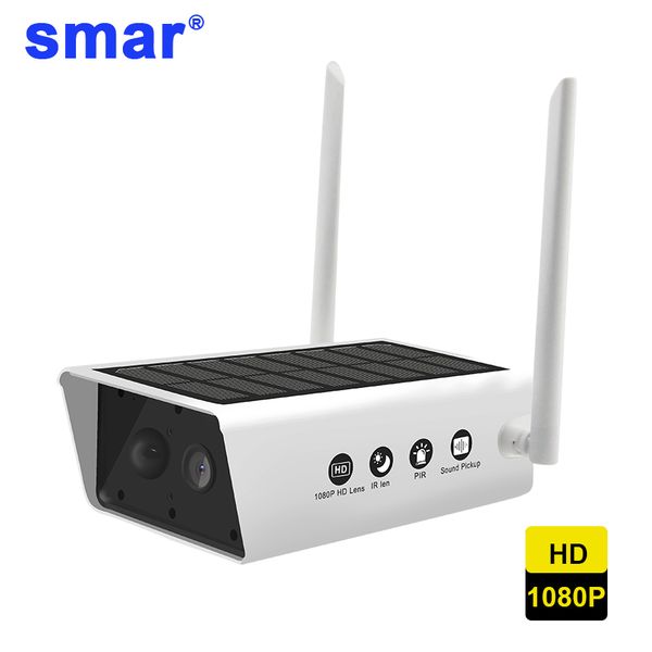 

1080p hd surveillance cameras waterproof outdoor security solar battery charge camera wifi cameras audio pir motion internet protocol