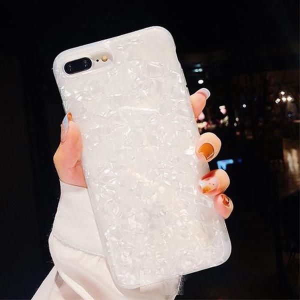 

glitter dream shell pattern phone case for iphone xs xr xs max x 8 7 6 6s plus soft tpu silicone back cover pure color