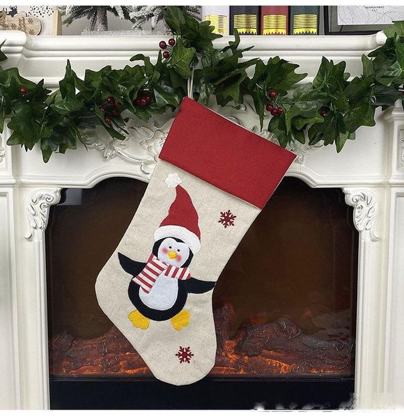 

new christmas candy gift bag santa claus snowman sock xmas tree stockings pendant ornaments home decoration