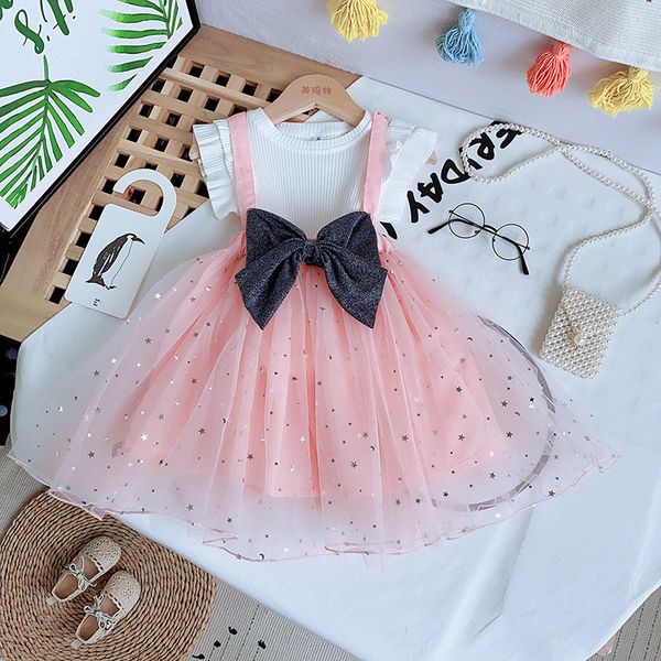 

малыш девочки одежда лето дети сладкие рукава топы lace mesh overallls платье принцессы 2pcs партии outfit наборы, White