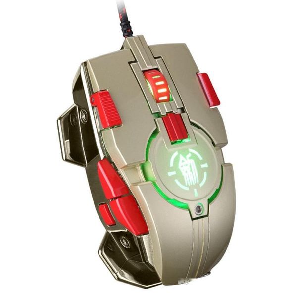 

led usb wired optical game mouse gaming adjustable 4000 dpi lap10 buttons