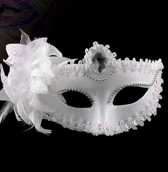 

fashion women mask hallowmas venetian eye mask masquerade masks with flower feather easter dance party holiday mask drop shipping