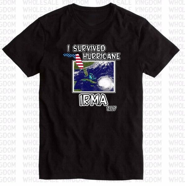 

я выжил hurricane irma t-shirt 2019 хлопка с коротким рукавом street wear печати смешные хлопка моды печатных крест майка бизнеса