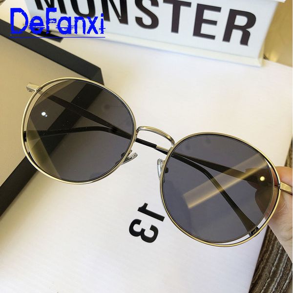 

2020 new fashion round sunglasses women brand designer sun glasses women metal frame color ocean lens uv400, White;black