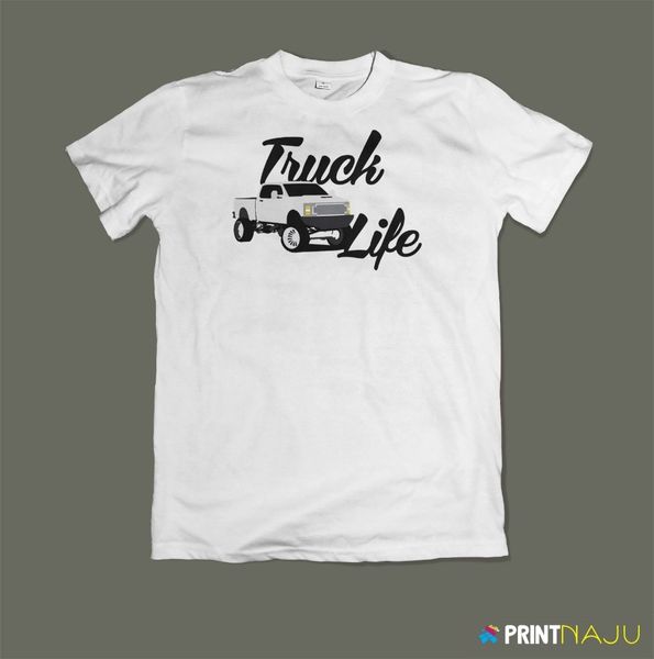 

t-shirt truck life f-150 ram-1500 white men's fashion 2019 hip pop funny summer tee shirt homme designer