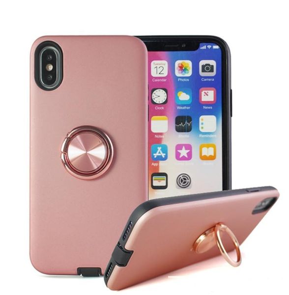 

new arrival slim shockproof magnetic car mount holder finger ring pc tpu hard case for huawei mate 20 lite ring covers a