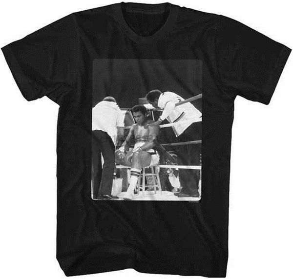 

мухаммед али сидит между раундами взрослых t shirt бокса оптовая футболочку